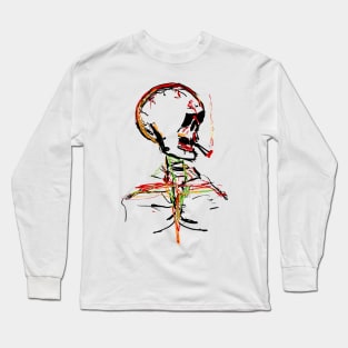Skull with Cigarette Long Sleeve T-Shirt